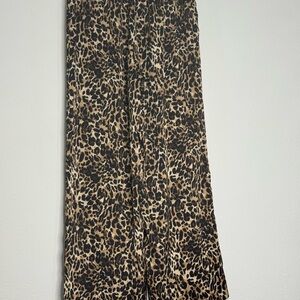 Leopard Print Wide-Leg Pants